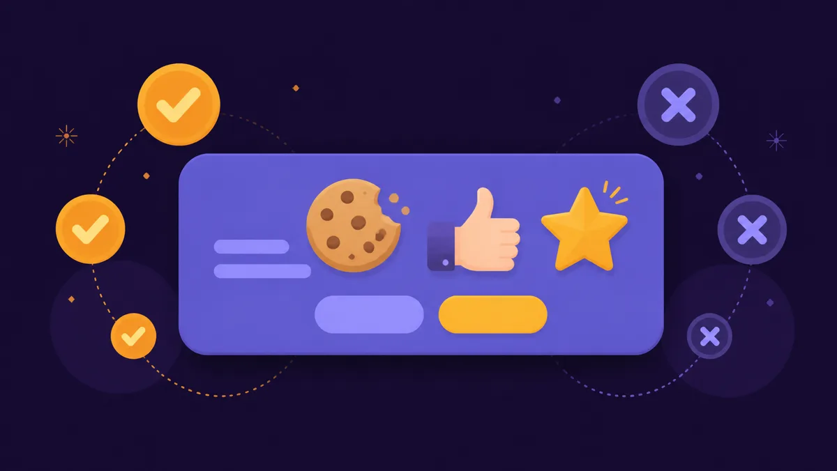 Illustration of a website cookie banner with three consent-choice buttons